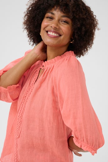 Cream Bellis Lace pellavapaita, koralli