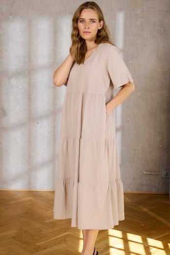 Ze-Ze Daya  085 mekko, pellavan s&auml;vyinen